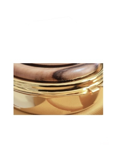 Pyx in gold-plated brass with "TAU" wooden...