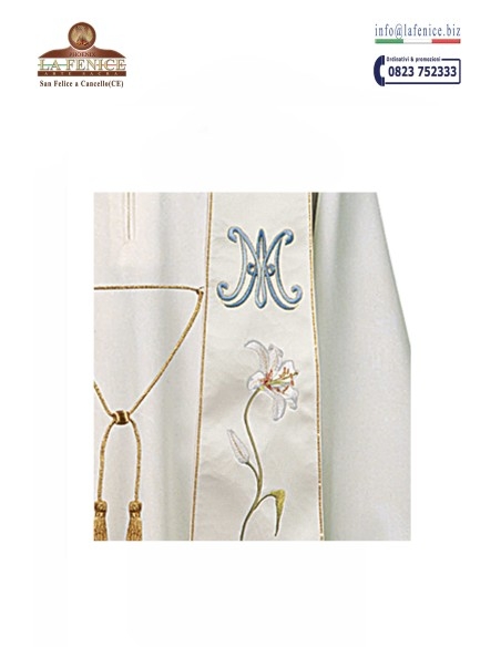 Étole Mariale avec fleurs - STO4125