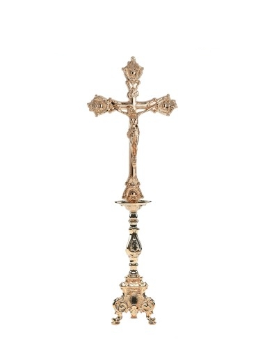 Brass Crucifix on altar candlestick - CND580-C